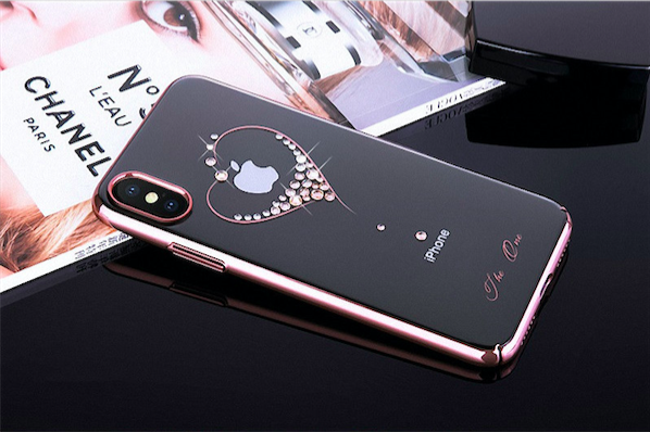 Чехол накладка Swarovski Kingxbar Wish Series для iPhone X Розовое золото - Изображение 60291