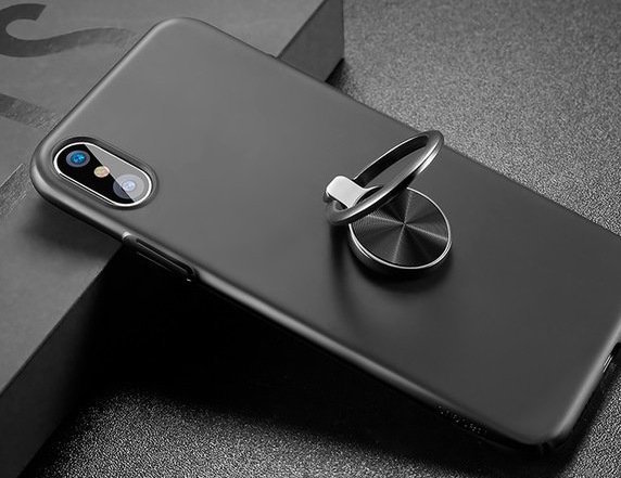 Чехол накладка Baseus Ring Case для iPhone X Черный - Изображение 60325