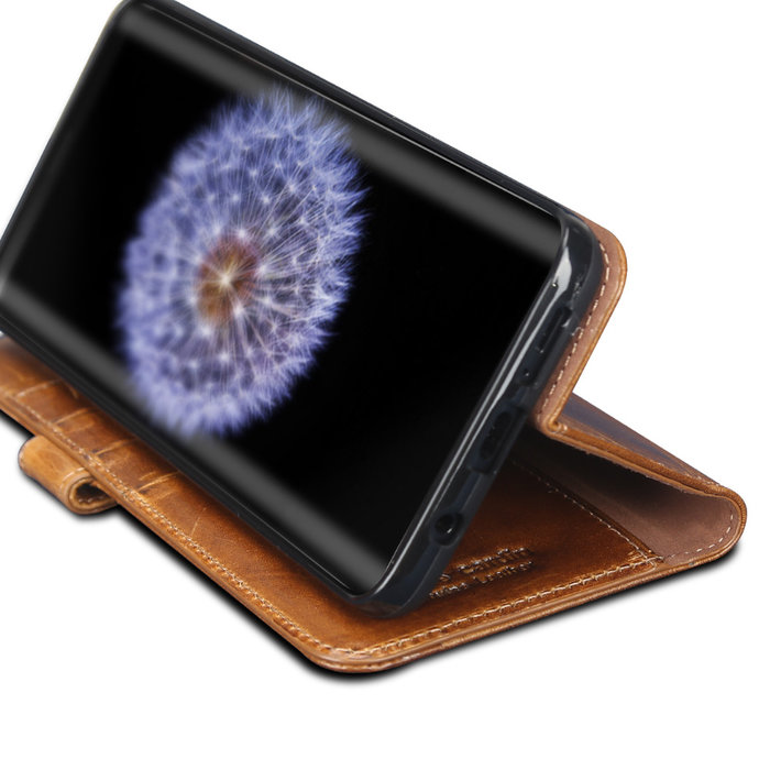 Кожаный чехол книжка Pierre Cardin для Samsung Galaxy S9 Коричневый - Изображение 60391