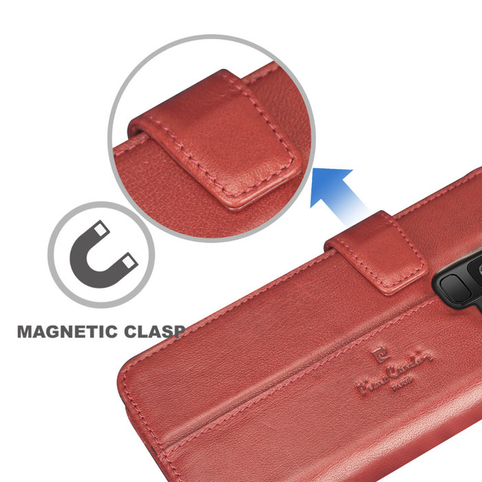 Кожаный чехол книжка Pierre Cardin для Samsung Galaxy S9 Красный - Изображение 60437