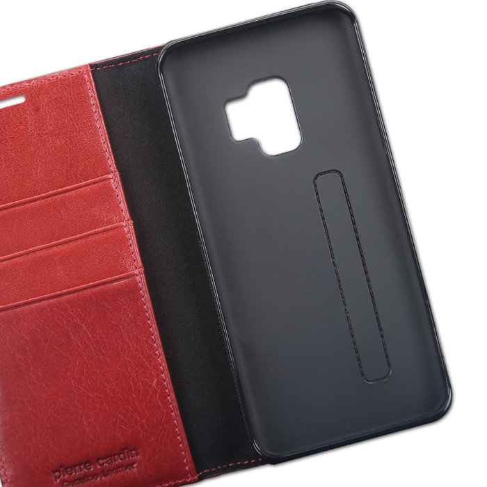 Кожаный чехол книжка Pierre Cardin для Samsung Galaxy S9 Красный - Изображение 60439