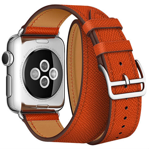 Ремешок кожаный HM Style Double Tour для Apple Watch 2 / 1 (38mm) Оранжевый - Изображение 60679