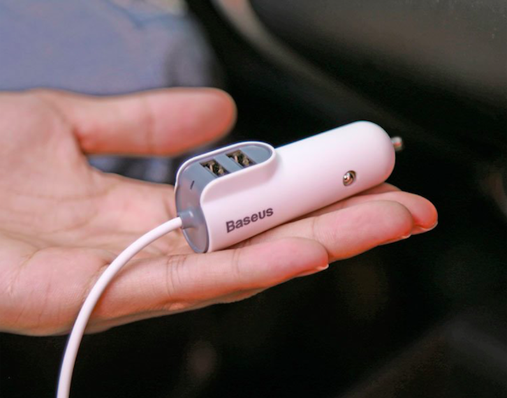 Автомобилная зарядка для iPhone Baseus Multi Car Charger 2USB + Lightning 5.5A Белая