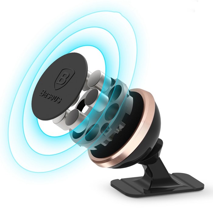 Автомобильный держатель для телефона Baseus Rotation Magnetic 360 Серебро - Изображение 61425