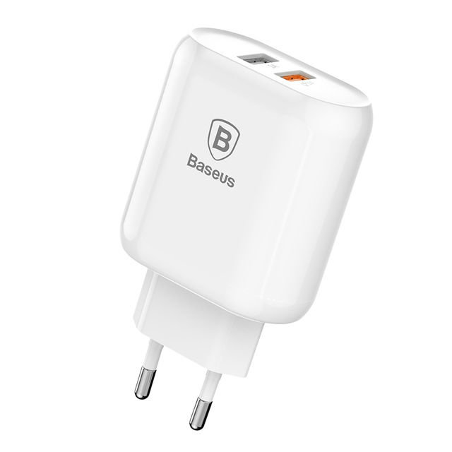 Зарядное устройство для телефона Baseus Bojure Series Dual-USB Белое - Изображение 61551