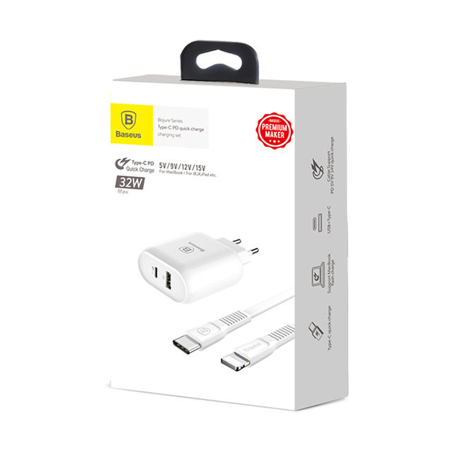 Зарядное устройство для телефона Baseus Bojure Series USB-Type-C Белое - Изображение 61629