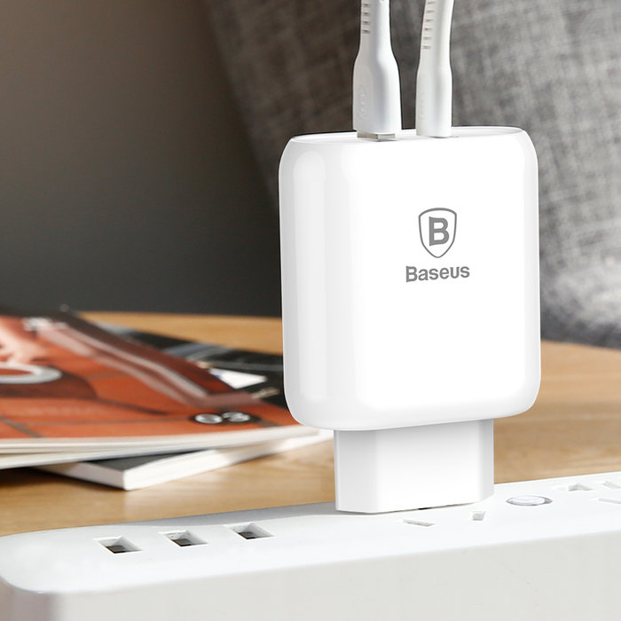 Зарядное устройство для телефона Baseus Bojure Series USB-Type-C Белое - Изображение 61639