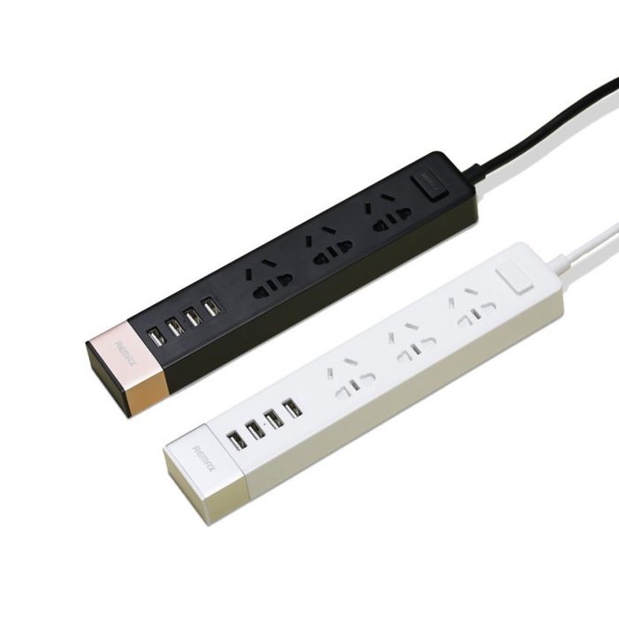 Зарядное устройство для телефона Remax Ming 3 розетки - 4 USB Чёрное - Изображение 61690