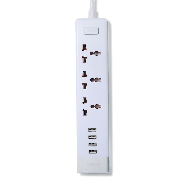 Зарядное устройство для телефона Remax Ming 3 розетки - 4 USB Белое - Изображение 61698