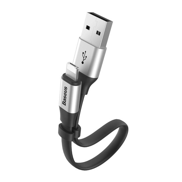 Переходник Baseus Nimble Lightning - USB 23 см Серебро - Изображение 61946