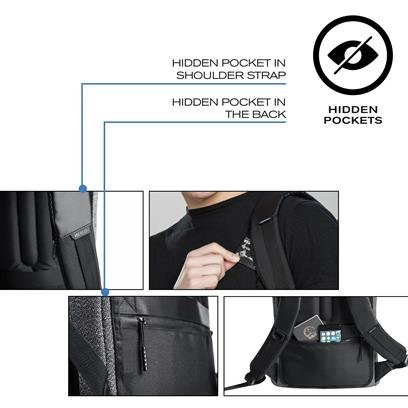 Рюкзак антивор для ноутбука Bobby XD Design Urban Серый - Изображение 62045