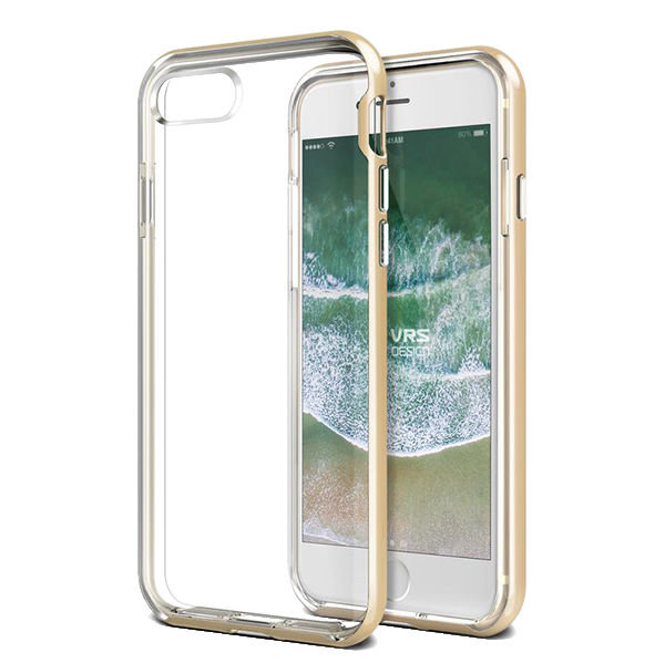 Прозрачный чехол накладка VRS Design Crystal Bumper для iPhone 8 Золото - Изображение 63639