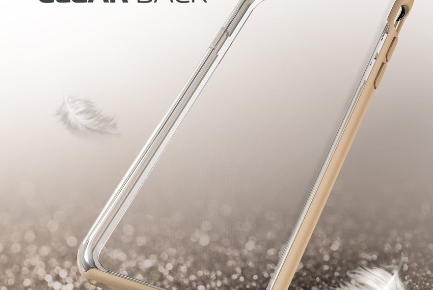 Прозрачный чехол накладка VRS Design Crystal Bumper для iPhone 8 Золото