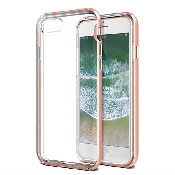 Прозрачный чехол накладка VRS Design Crystal Bumper для iPhone 8 Розовое золото - Изображение 63651