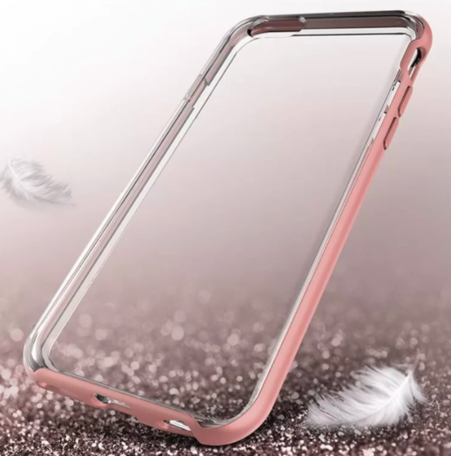 Прозрачный чехол накладка VRS Design Crystal Bumper для iPhone 8 Розовое золото - Изображение 63661