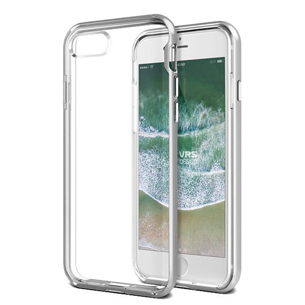 Прозрачный чехол накладка VRS Design Crystal Bumper для iPhone 8 Серебро - Изображение 63663