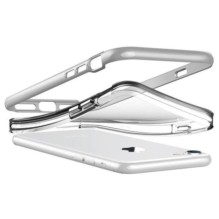Прозрачный чехол накладка VRS Design Crystal Bumper для iPhone 8 Серебро - Изображение 63667