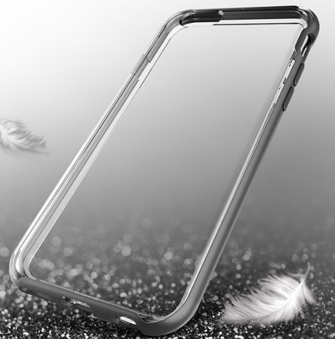 Прозрачный чехол накладка VRS Design Crystal Bumper для iPhone 8 Серебро - Изображение 63673