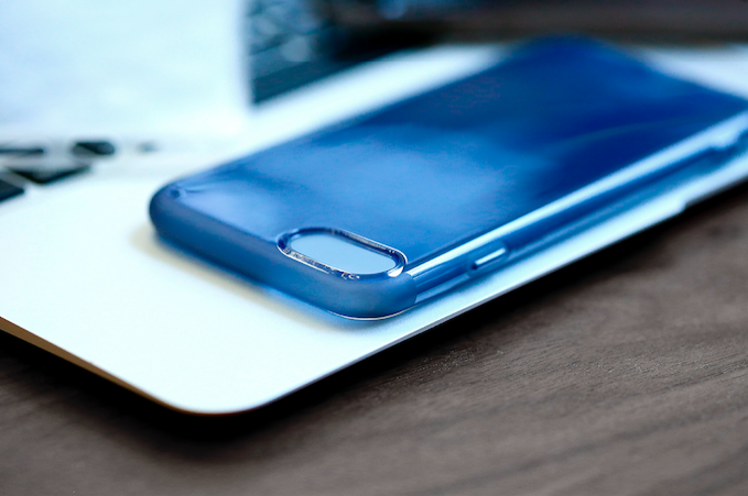 Силикновый чехол накладка Baseus Simple Anti-Scratch для iPhone 8 Синий - Изображение 64349