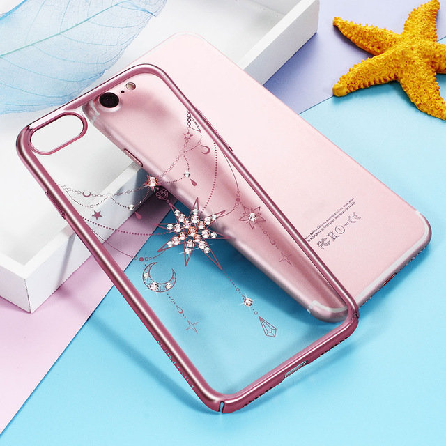 Чехол накладка Swarovski Kingxbar Twinkling Stars Rose Gold для iPhone 8 Розовое золото - Изображение 96343