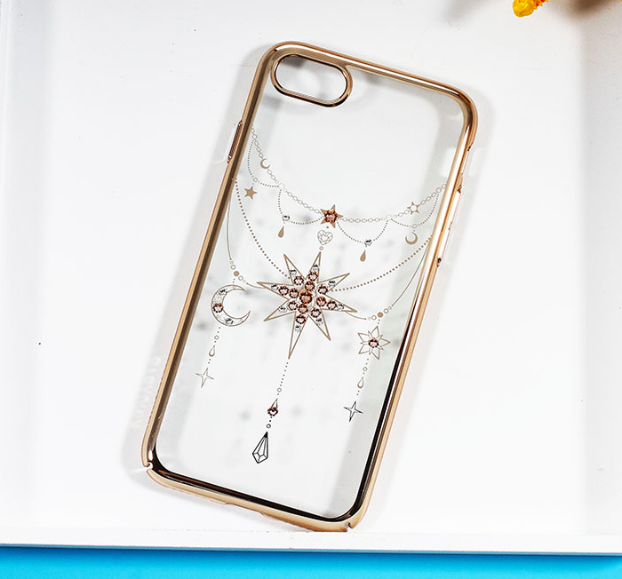 Чехол накладка Swarovski Kingxbar Twinkling Stars Gold для iPhone 8 Золото - Изображение 96401