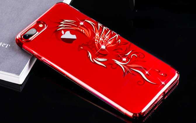 Чехол накладка Swarovski Kingxbar Phoenix 2 для iPhone 8 Красный - Изображение 96492