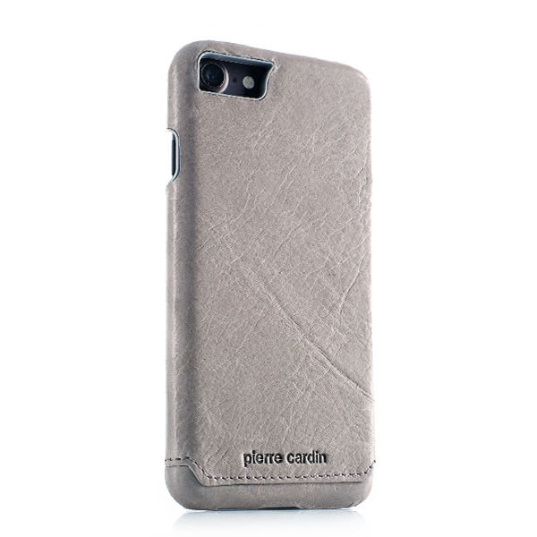 Кожаный чехол накладка Pierre Cardin для iPhone 8 Серый - Изображение 96494