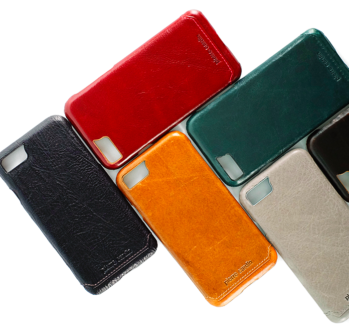 Кожаный чехол накладка Pierre Cardin для iPhone 8 Серый - Изображение 96500