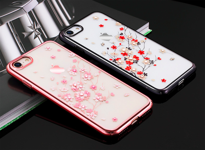 Чехол накладка Swarovski Kingxbar Sakura для iPhone 8 Розовый