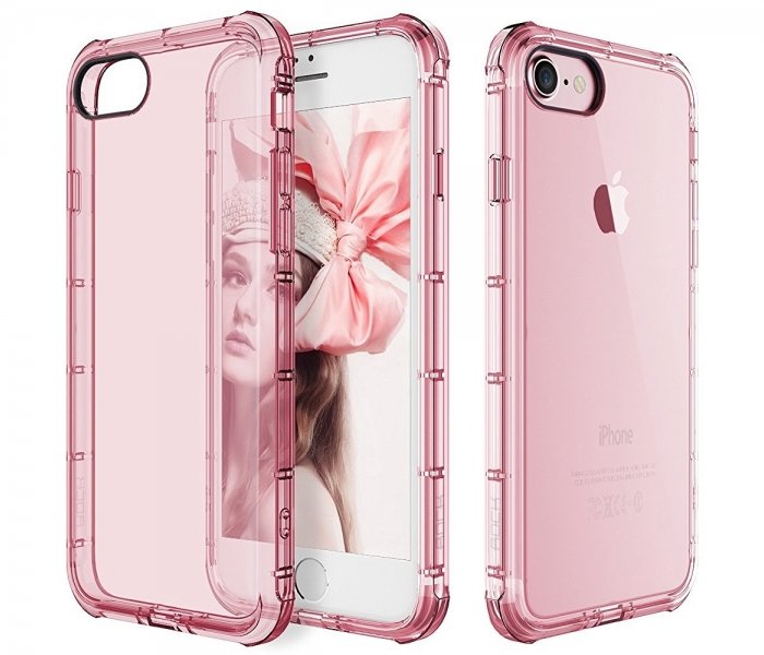 Силиконовый чехол накладка Rock Fence для iPhone 7 Розовый - Изображение 97616