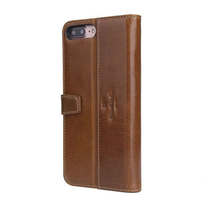 Кожаный чехол-книжка Pierre Cardin для iPhone 8 Plus Коричневый - Изображение 99349