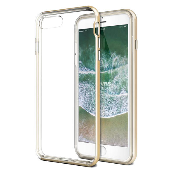Прозрачный чехол накладка VRS Design Crystal Bumper для iPhone 8 Plus Золото - Изображение 99379