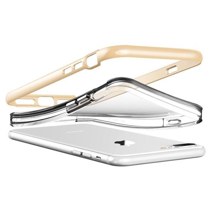 Прозрачный чехол накладка VRS Design Crystal Bumper для iPhone 8 Plus Золото - Изображение 99385