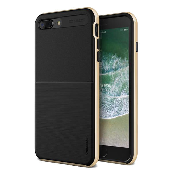 Противоударный чехол накладка VRS Design High Pro Shield для iPhone 8 Plus Черный-золото - Изображение 99427