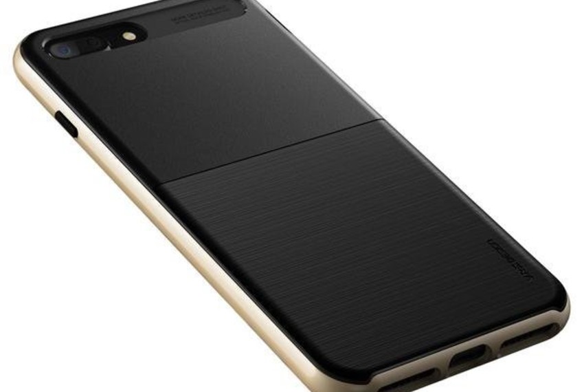Противоударный чехол накладка VRS Design High Pro Shield для iPhone 8 Plus Черный-золото