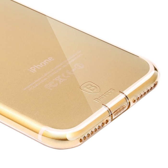 Силиконовый чехол накладка Baseus Simple для iPhone 7 Plus Золотой - Изображение 99717