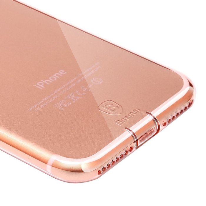 Силиконовый чехол накладка Baseus Simple для iPhone 8 Plus Розовый - Изображение 99744