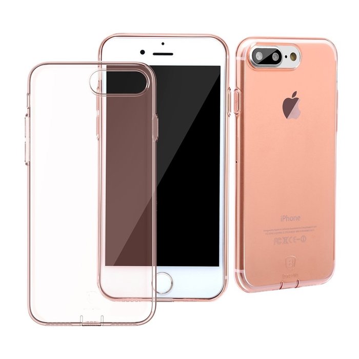 Силиконовый чехол накладка Baseus Simple для iPhone 7 Plus Розовый - Изображение 99759