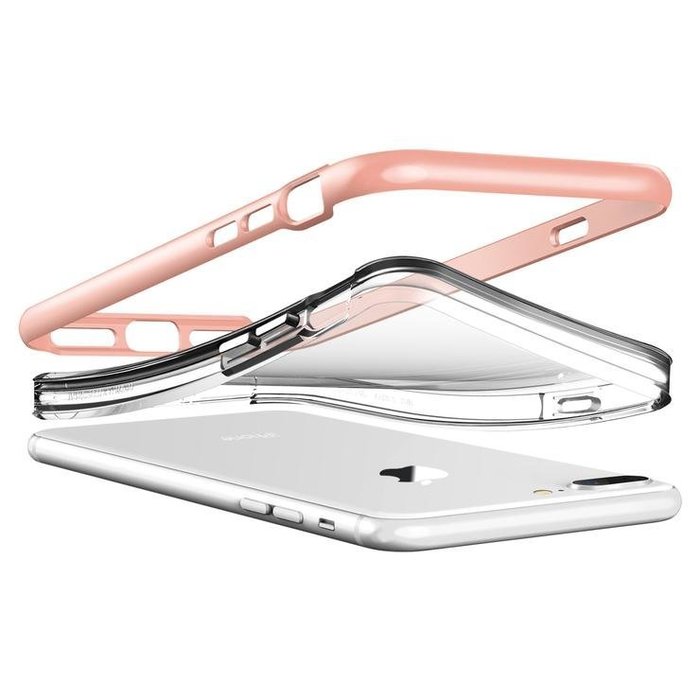 Прозрачный чехол накладка VRS Design Crystal Bumper для iPhone 8 Plus Розовый - Изображение 99870