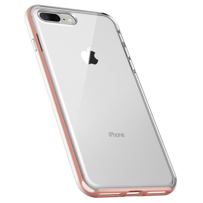 Прозрачный чехол накладка VRS Design Crystal Bumper для iPhone 8 Plus Розовый - Изображение 99873