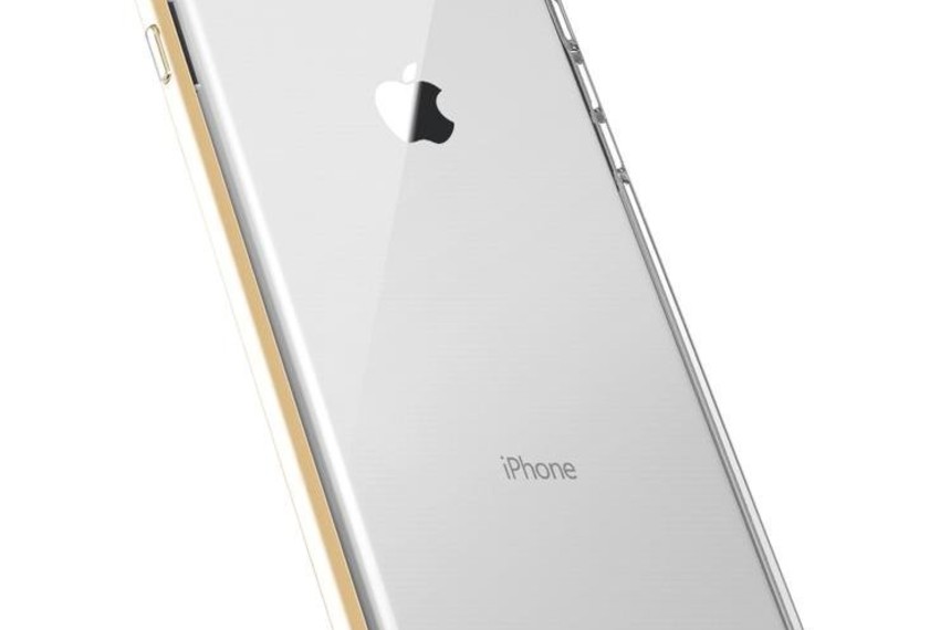 Прозрачный чехол накладка VRS Design Crystal Bumper для iPhone 7 Plus Золото