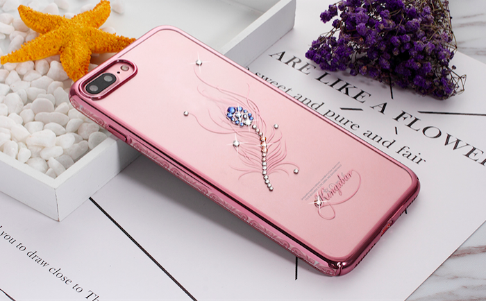Чехол накладка Swarovski Kingxbar Classic Rose Plumage для iPhone 8 Plus Розовый - Изображение 100115