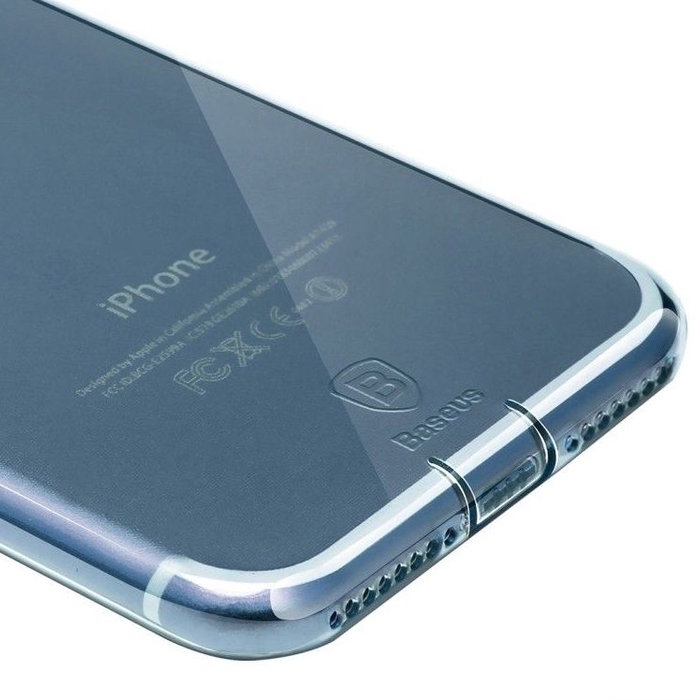 Силикновый чехол накладка Baseus Simple Anti-Scratch для iPhone 8 Plus Синий - Изображение 100313
