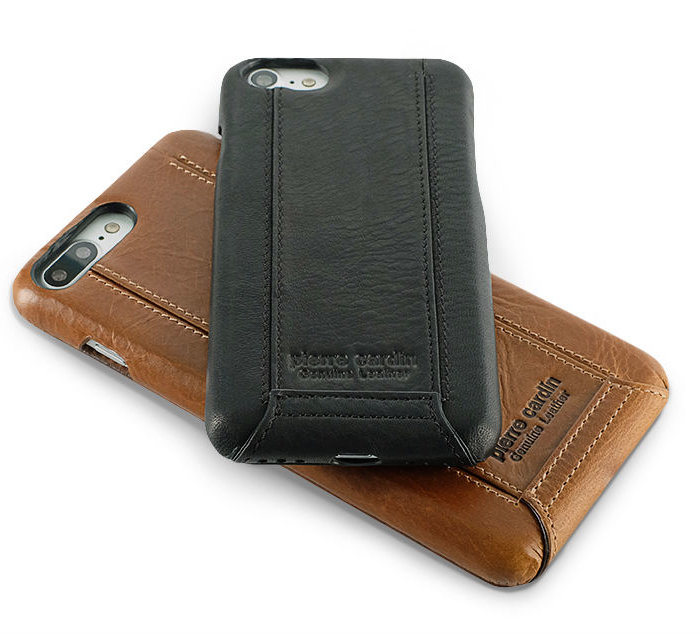 Кожаный чехол флип Pierre Cardin для iPhone 8 Plus Черный - Изображение 100379