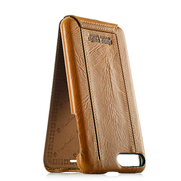 Кожаный чехол флип Pierre Cardin для iPhone 8 Plus Коричневый - Изображение 100391