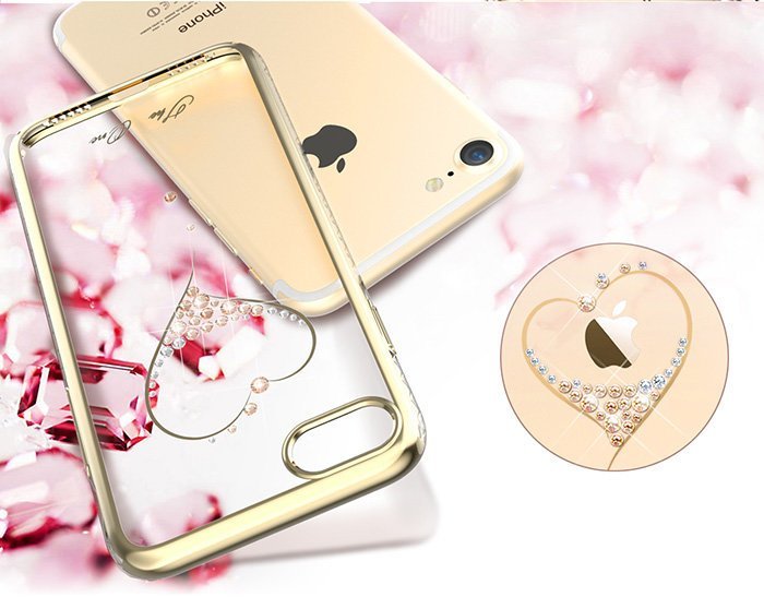 Чехол накладка Swarovski Kingxbar Starry Sky Gold Heart для iPhone 7 Plus Золото - Изображение 100492