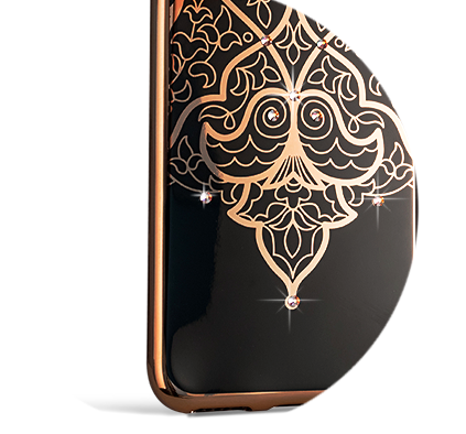 Силиконовый чехол накладка Beckberg Diamond Lily для iPhone 8 Plus Черный - Изображение 100603