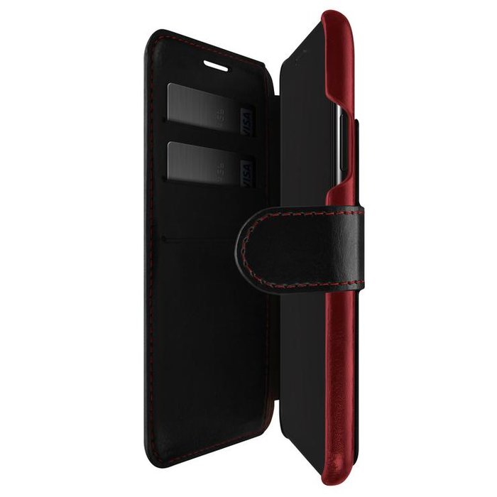 Кожаный чехол книжка VRS Design Layered Dandy Case для iPhone Xr Черный - Изображение 107453