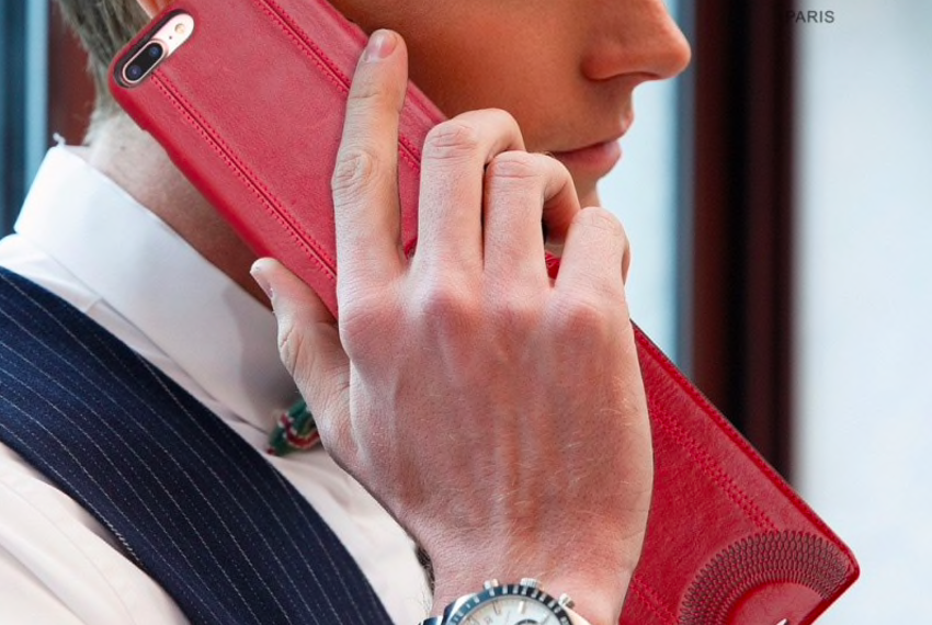 Кожаный чехол флип Pierre Cardin для iPhone 7 Plus Красный