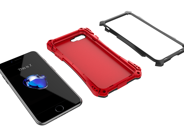 Противоударный чехол R-Just Amira для iPhone 7 Plus Черно-красный - Изображение 110615